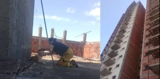Ataron y abandonaron un perro en la azotea de un edificio en construcción