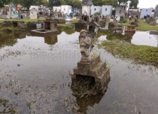 Cementerio abandonado: el San Francisco Solano inundado y en ruinas