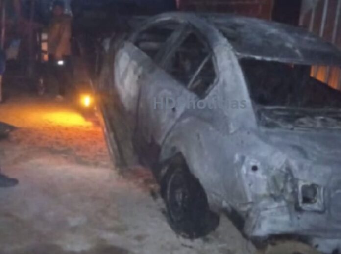 Cruze incendiado en la zona sur (1)