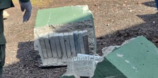 Camioneta narco escapó 270 kilómetros con bloques de concreto rellenos de cocaína