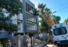 Un obrero cayó de un tercer piso y resultó ileso