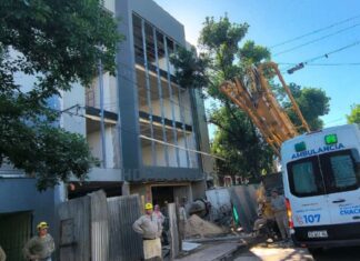 Un obrero cayó de un tercer piso y resultó ileso