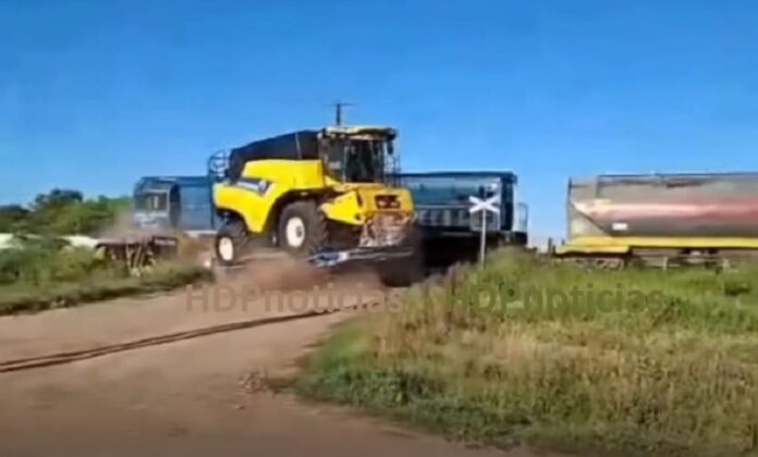 Tren versus camión en Hermoso Campo