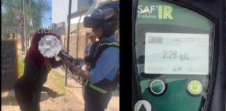 2,28: una motociclista batió récord de alcoholemia el Día de los Enamorados