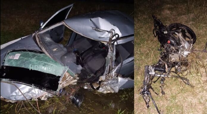 Motociclista muerto en choque frontal