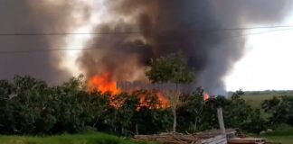 Voraz incendio de pastizales alcanzó a varias viviendas en Puerto Vilelas
